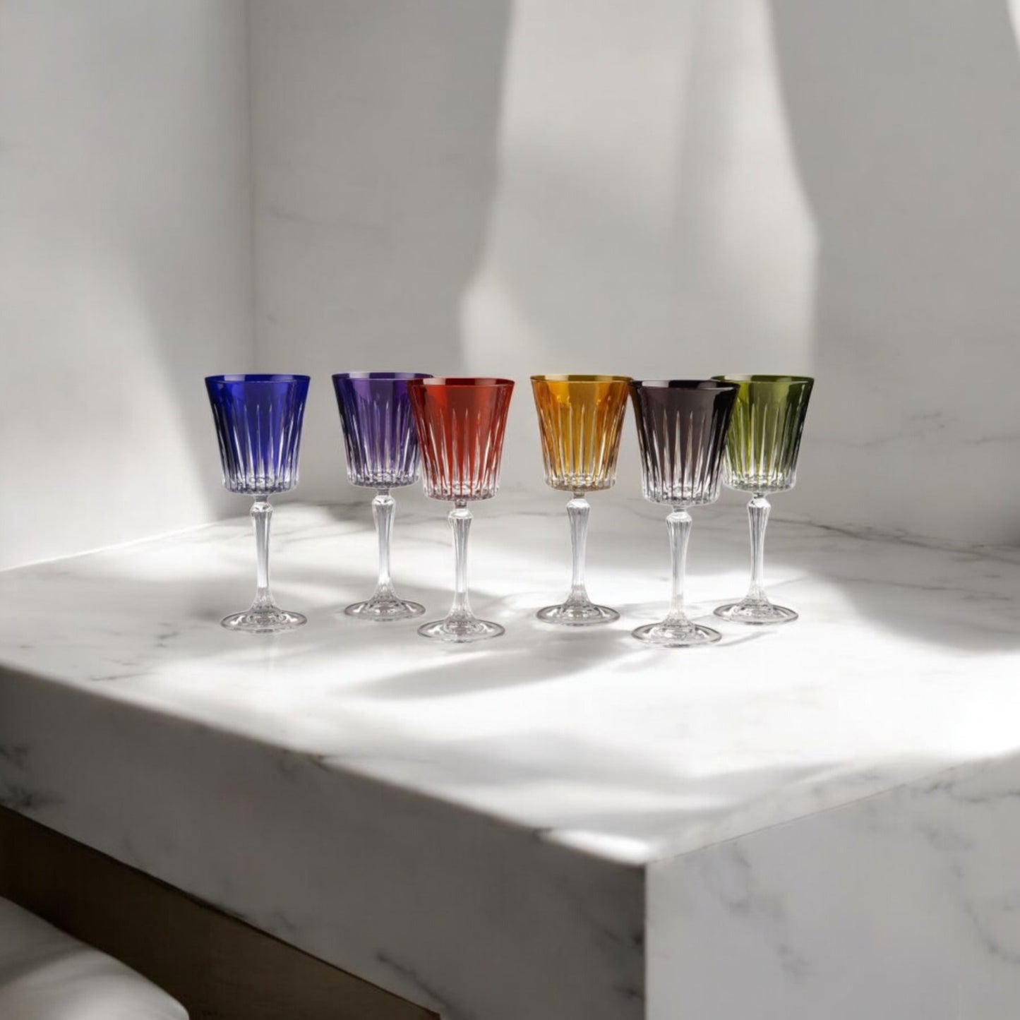 COFFRET DE 6 VERRES À VIN BLANC COULEUR - TIMELESS N°3