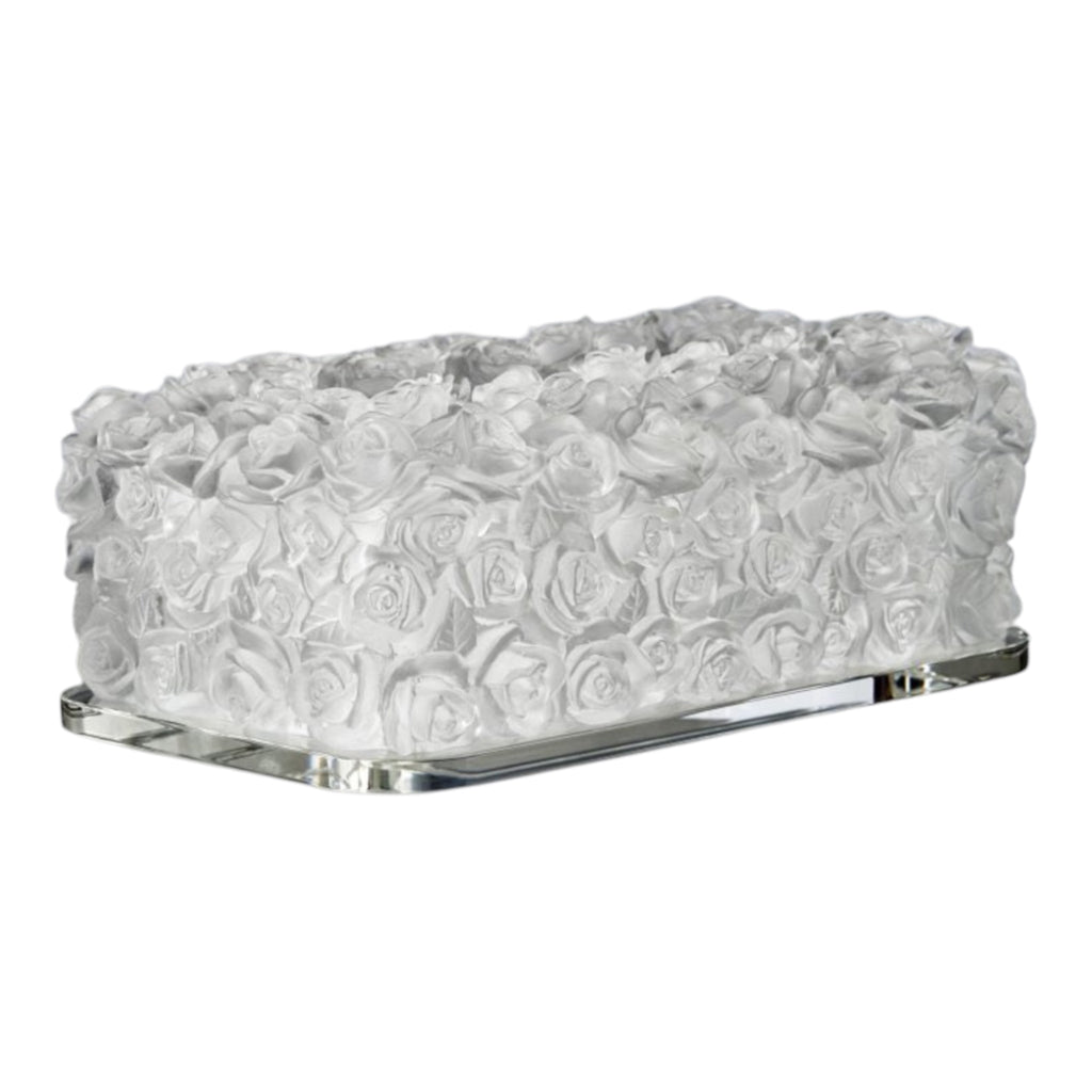 BOITE A MOUCHOIRS RECTANGULAIRE LES ROSES – SATINE 