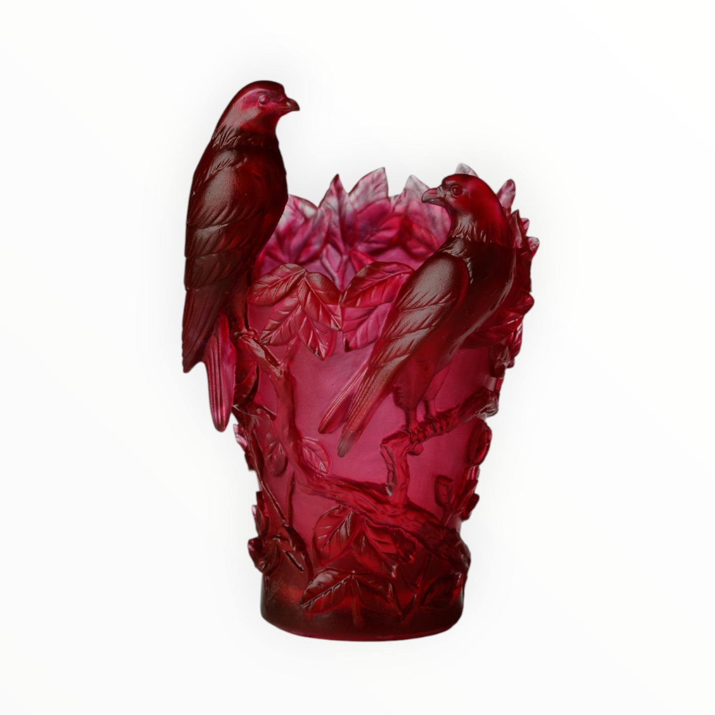 VASE DOUBLE PARROT RED H 20.0 CM