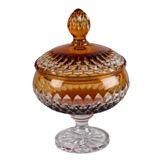 BONBONNIÈRE PLAT SUR PIEDS LOUVRE AMBER H 28 cm & D 19cm