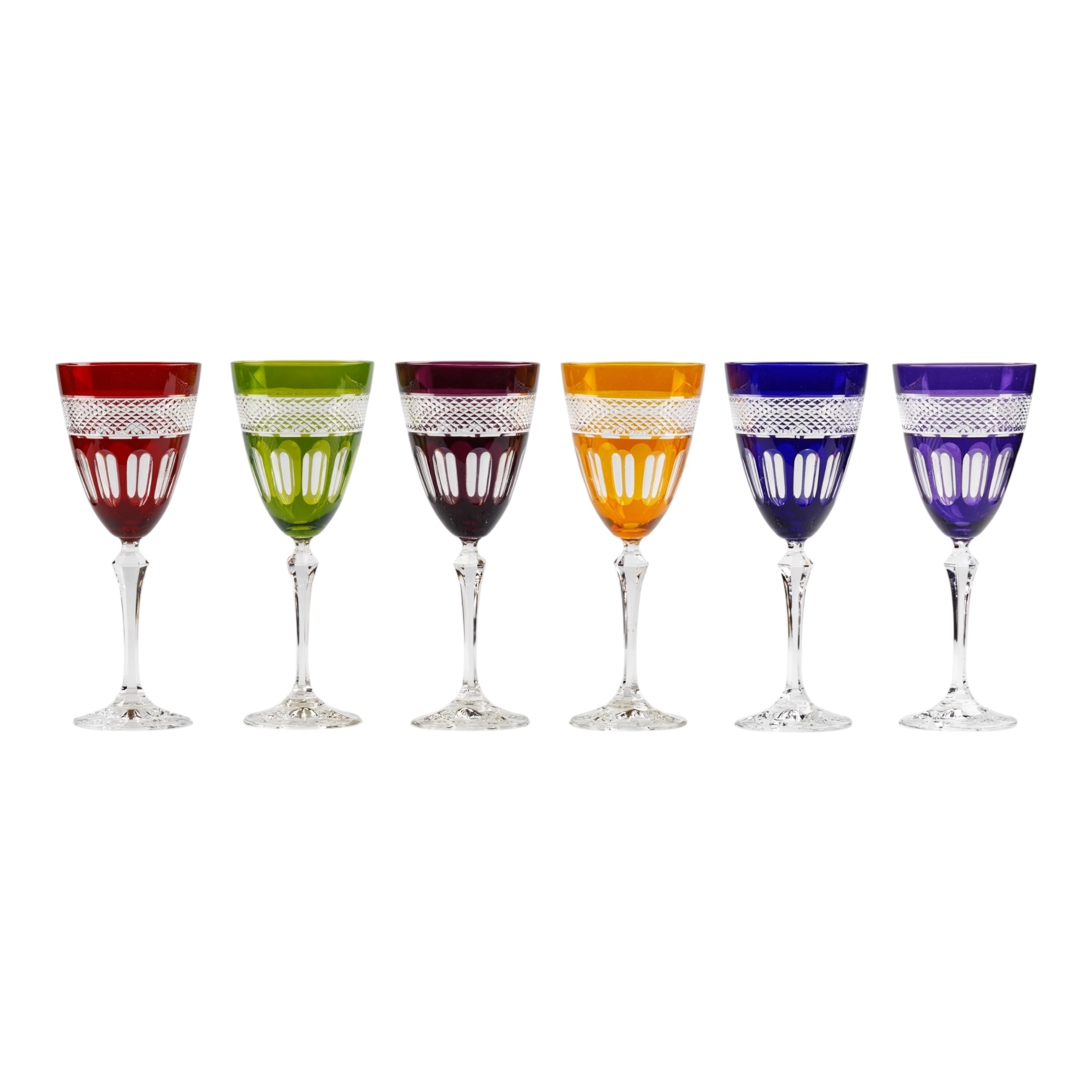 Verre à vin en cristal de couleur 