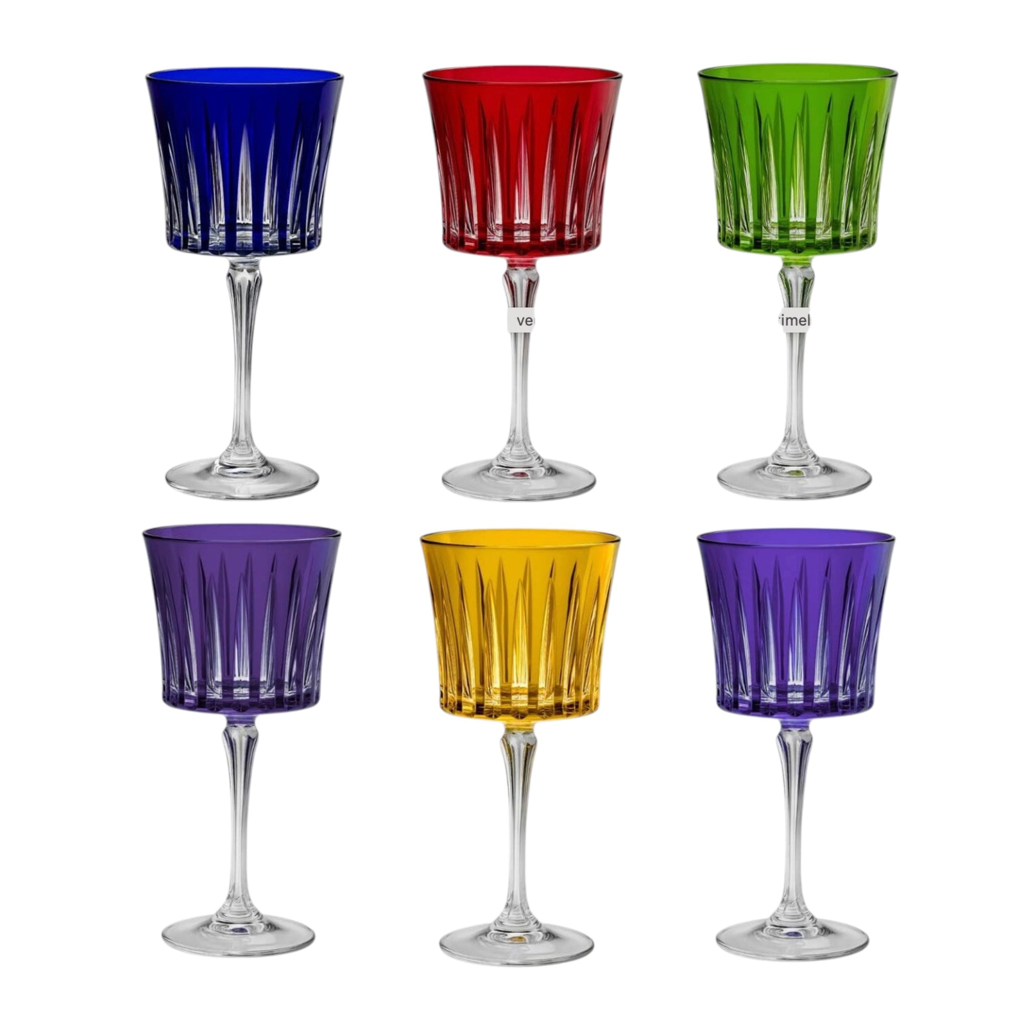 Boite 6 Verres à Champagne Cristal sans plomb - 6 couleurs