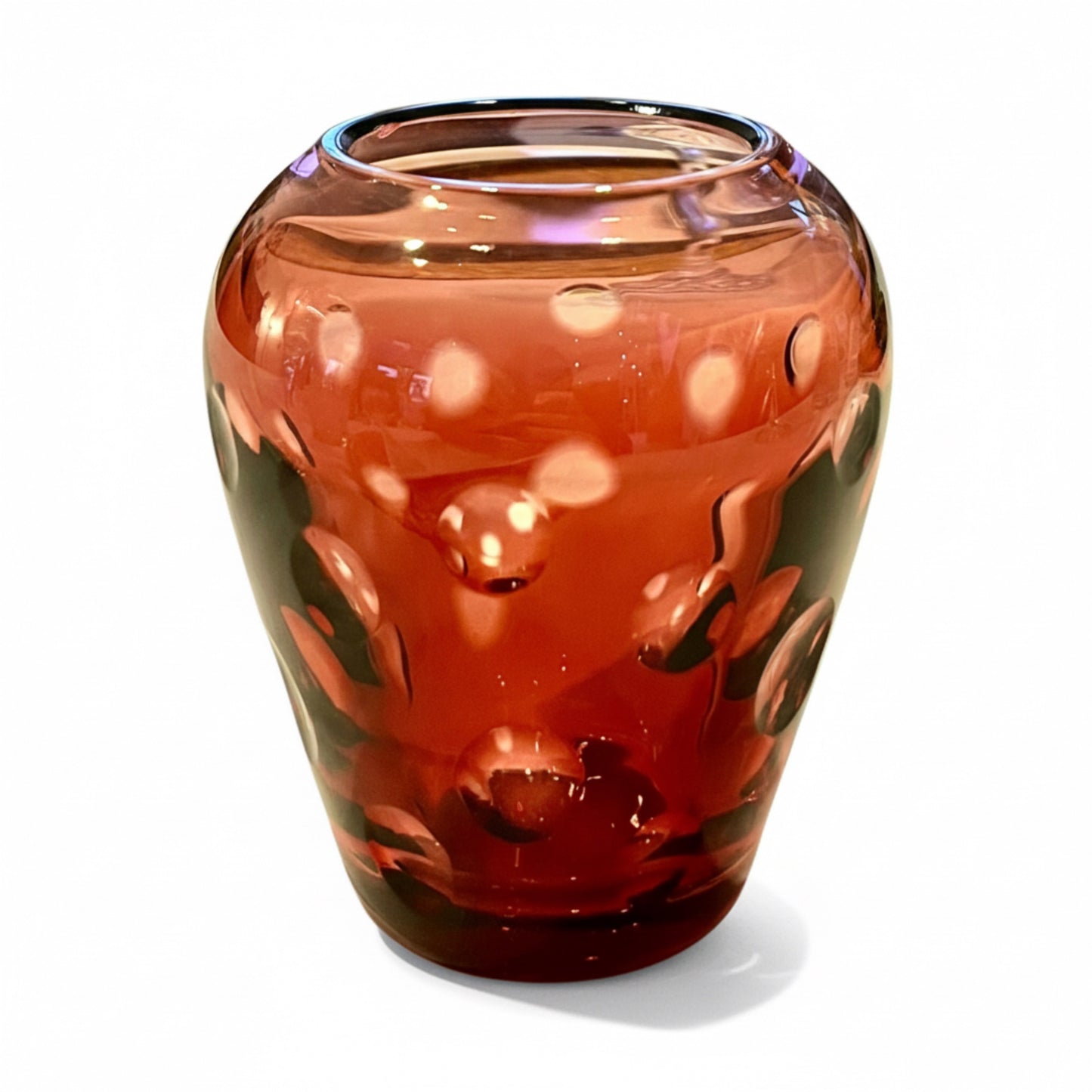 VASE DE TABLE ROUGE EN CRISTAL DOUBLÉ - PASTILLE 11 CM