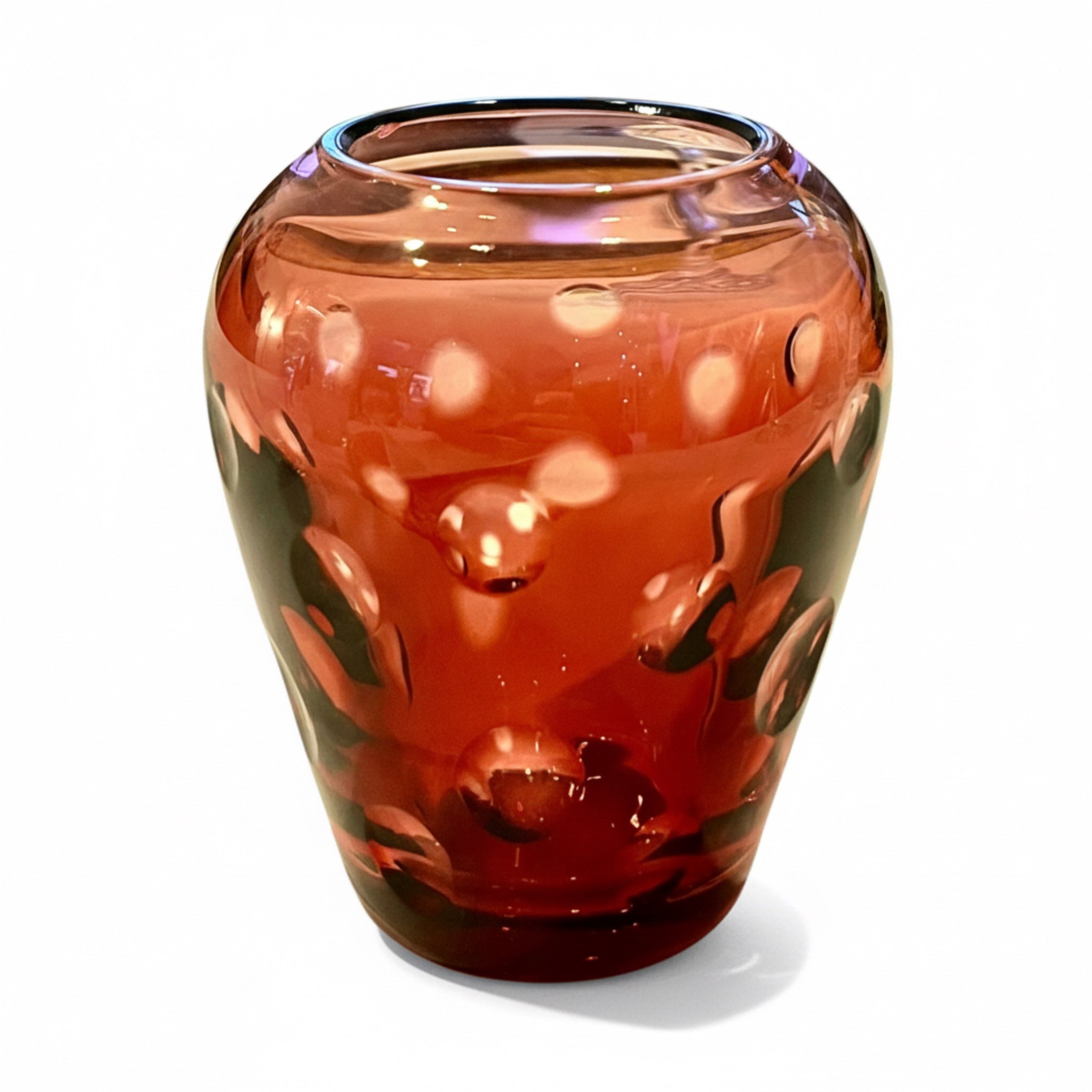 Vase de table rouge - cristal doublé